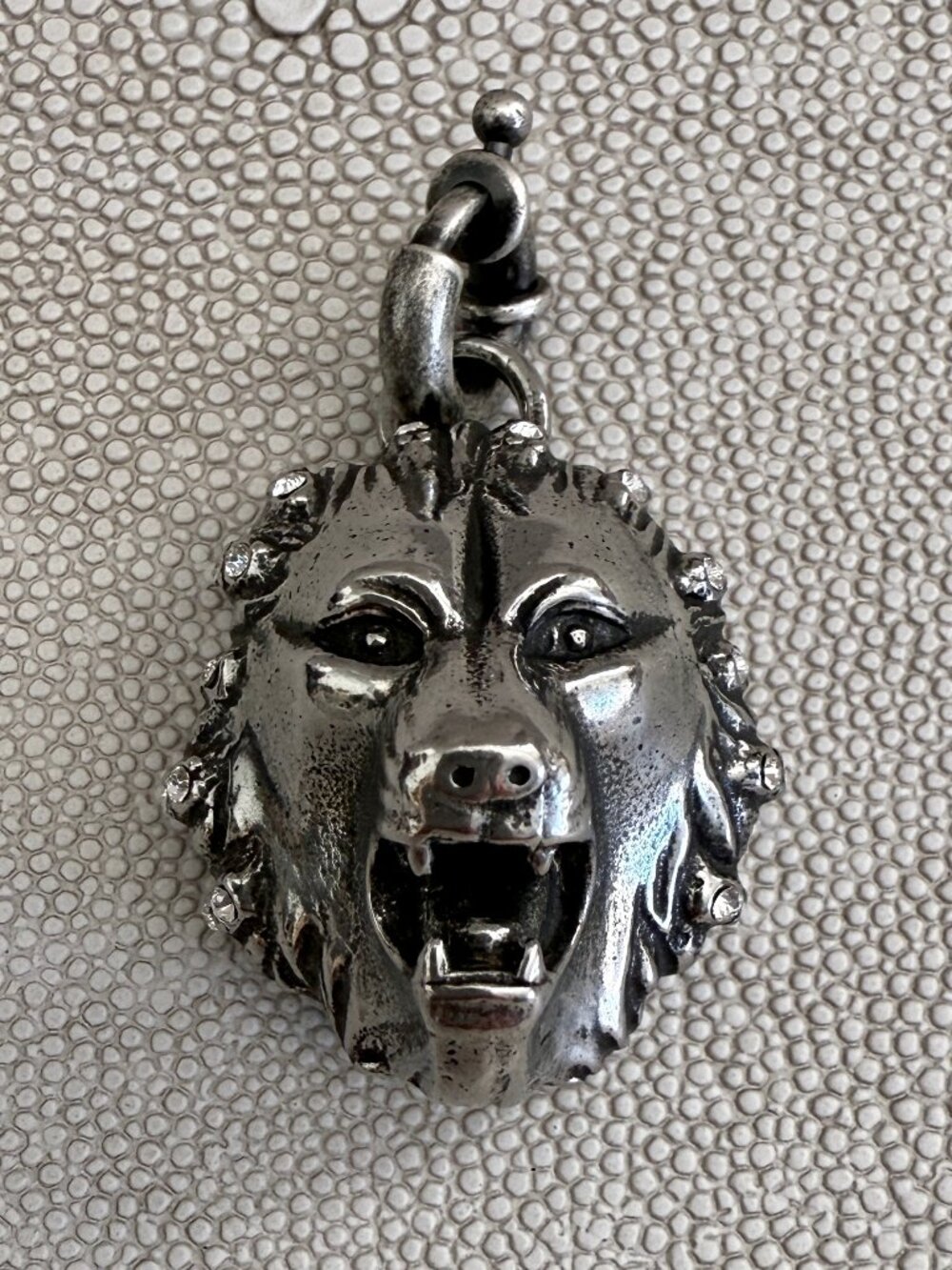 Dyrberg/Kern Lenna Swarovski crystal lion head pendant